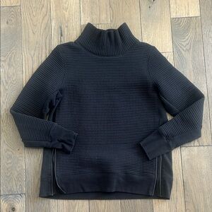 Black Ribbed Turtleneck Sweater